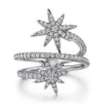 14K White Gold Diamond Starburst RD Wrap Ladies Ring Kaslique Collection - LR52608W45JJ-Gabriel & Co.-Renee Taylor Gallery