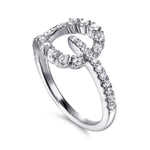 14K White Gold Diamond Teardrop Link Ring – LR52966W45JJ-Gabriel & Co.-Renee Taylor Gallery