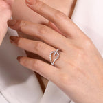 14K White Gold Diamond Teardrop Link Ring – LR52966W45JJ-Gabriel & Co.-Renee Taylor Gallery