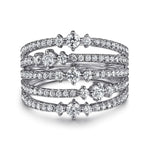 14K White Gold Diamond Wide Band Ring - LR52747W45JJ-Gabriel & Co.-Renee Taylor Gallery