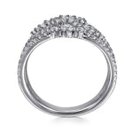14K White Gold Diamond Wide Band Ring - LR52747W45JJ-Gabriel & Co.-Renee Taylor Gallery