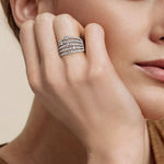 14K White Gold Diamond Wide Band Ring - LR52747W45JJ-Gabriel & Co.-Renee Taylor Gallery