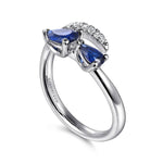 14K White Gold Diamond and Sapphire Bypass Ring – LR52707W45SA-Gabriel & Co.-Renee Taylor Gallery