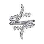 14K White Gold Graduating Diamond Bypass Ring - LR52805W45JJ-Gabriel & Co.-Renee Taylor Gallery