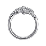 14K White Gold Graduating Diamond Bypass Ring - LR52805W45JJ-Gabriel & Co.-Renee Taylor Gallery