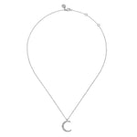 14K White Gold Graduating Diamond Moon Pendant Necklace - NK7772W45JJ-Gabriel & Co.-Renee Taylor Gallery