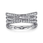 14K White Gold Graduating Diamond Spike Easy Stackable Ring - LR52804W45JJ-Gabriel & Co.-Renee Taylor Gallery