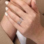 14K White Gold Graduating Diamond Spike Easy Stackable Ring - LR52804W45JJ-Gabriel & Co.-Renee Taylor Gallery