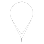 14K White Gold Layered Pavé Diamond Bar and Spike Pendant Necklace - NK6009W45JJ-Gabriel & Co.-Renee Taylor Gallery