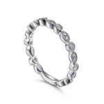 14K White Gold Marquise and Round Station Diamond Ring - LR5701W45JJ-Gabriel & Co.-Renee Taylor Gallery