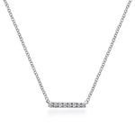 14K White Gold Petite Pavé Diamond Bar Necklace - NK5422W45JJ-Gabriel & Co.-Renee Taylor Gallery