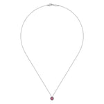 14K White Gold Ruby and Diamond Halo Pendant Necklace - NK2824W45RA-Gabriel & Co.-Renee Taylor Gallery