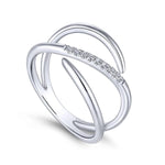 14K White Gold Split Shank Pave Diamond Wrap Ring - LR51267W45JJ-Gabriel & Co.-Renee Taylor Gallery
