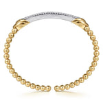 14K Mix of White and Yellow Gold Diamond Bangle - BG5188-6M45JJ.LOCK-Gabriel & Co.-Renee Taylor Gallery
