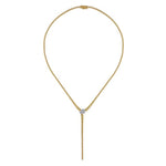 14K White & Yellow Gold Bujukan Beads and Diamond Y Necklace - NK7795M45JJ-Gabriel & Co.-Renee Taylor Gallery