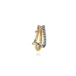 14K White & Yellow Gold Bujukan Diamond 3 Row J Hoop Stud Earrings - EG15311M45JJ-Gabriel & Co.-Renee Taylor Gallery