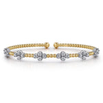 14K White & Yellow Gold Bujukan Diamond Bangle - BG4782-M-Gabriel & Co.-Renee Taylor Gallery