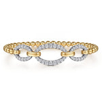 14K White & Yellow Gold Bujukan Diamond Link Split Bangle Bracelet - BG5080-62M45JJ-Gabriel & Co.-Renee Taylor Gallery