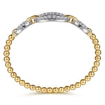 14K White & Yellow Gold Bujukan Diamond Link Split Bangle Bracelet - BG5080-62M45JJ-Gabriel & Co.-Renee Taylor Gallery
