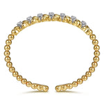 14K White & Yellow Gold Bujukan Diamond Split Bangle Bracelet - BG5078-62M45JJ-Gabriel & Co.-Renee Taylor Gallery