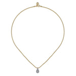 14K White & Yellow Gold Bujukan Diamond Teardrop Pendant Necklace - NK7803M45JJ-Gabriel & Co.-Renee Taylor Gallery