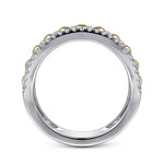 14K White & Yellow Gold Bujukan Diamond Wide Band Ring - LR51778M45JJ-Gabriel & Co.-Renee Taylor Gallery