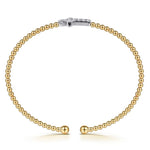 14K White Yellow Gold Bujukan and Diamond Cross Split Bangle Bracelet - BG5139-6M45JJ.LOCK-Gabriel & Co.-Renee Taylor Gallery