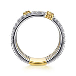 14K White & Yellow Gold Bujukan and Diamond Easy Stackable Ring - LR52898M45JJ-Gabriel & Co.-Renee Taylor Gallery