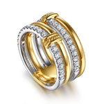 14K White & Yellow Gold Bujukan and Diamond Easy Stackable Ring - LR52898M45JJ-Gabriel & Co.-Renee Taylor Gallery