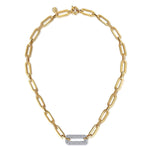 14K White & Yellow Gold Bujukan and Diamond Link Chain Necklace - NK7965M45JJ-Gabriel & Co.-Renee Taylor Gallery