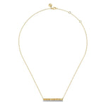 14K White & Yellow Gold Diamond Bar Necklace with Diamond Cut Texture - NK7822M45JJ-Gabriel & Co.-Renee Taylor Gallery
