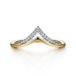 14K Yellow & White Gold Diamond Chevron Ring - LR51826M45JJ-Gabriel & Co.-Renee Taylor Gallery