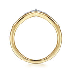 14K Yellow & White Gold Diamond Chevron Ring - LR51826M45JJ-Gabriel & Co.-Renee Taylor Gallery