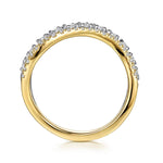 14K White&Yellow Gold Diamond RD Curved Easy Stackable Ring Lusso Collection - LR53128M45JJ-Gabriel & Co.-Renee Taylor Gallery