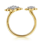 14K White & Yellow Gold Diamond RD Flower Open Ring Contemporary Collection - LR53094M45JJ-Gabriel & Co.-Renee Taylor Gallery