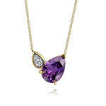 14K White & Yellow Gold Diamond and Amethyst Pendant Necklace - NK7695M45AM-Gabriel & Co.-Renee Taylor Gallery