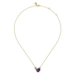 14K White & Yellow Gold Diamond and Amethyst Pendant Necklace - NK7695M45AM-Gabriel & Co.-Renee Taylor Gallery