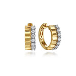 14K White & Yellow Gold Diamond and Diamond Cut Huggie Earrings - EG15339M45JJ-Gabriel & Co.-Renee Taylor Gallery