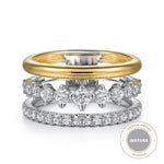 14K White & Yellow Gold Graduating Diamond Easy Stackable Ring - LR52808M45JJ-Gabriel & Co.-Renee Taylor Gallery