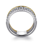 14K White & Yellow Gold Graduating Diamond Easy Stackable Ring - LR52808M45JJ-Gabriel & Co.-Renee Taylor Gallery