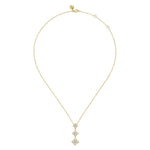 14K White & Yellow Gold Graduating Diamond Flower Pendant Drop Necklace - NK8245M45JJ-Gabriel & Co.-Renee Taylor Gallery