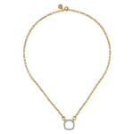 14K White & Yellow Gold Open Cushion Shape Diamond Hollow Paperclip Chain Necklace - NK7732M45JJ-Gabriel & Co.-Renee Taylor Gallery