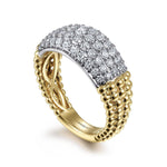 14K Gold Pavé Diamond Wide Band Ring – LR51780M45JJ-Gabriel & Co.-Renee Taylor Gallery