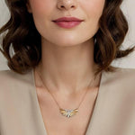 14K White & Yellow Gold Radiant Fan Diamond Cut and Cluster Diamond Bar Necklace - NK7824M45JJ-Gabriel & Co.-Renee Taylor Gallery