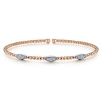 14K White and Rose Gold Diamond Bangle - BG4437-T-Gabriel & Co.-Renee Taylor Gallery
