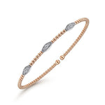 14K White and Rose Gold Diamond Bangle - BG4437-T-Gabriel & Co.-Renee Taylor Gallery