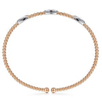 14K White and Rose Gold Diamond Bangle - BG4437-T-Gabriel & Co.-Renee Taylor Gallery