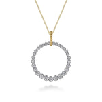 14K Gold Diamond Beaded Drop Necklace – NK7519M45JJ-Gabriel & Co.-Renee Taylor Gallery