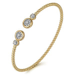 14K White and Yellow Gold Diamond Bujukan Bangle - BG4916-M-Gabriel & Co.-Renee Taylor Gallery