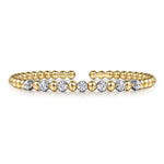 14K White and Yellow Gold Diamond Bujukan Beads Split Bangle - BG4973-M-Gabriel & Co.-Renee Taylor Gallery